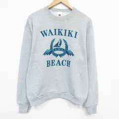 M/古着 フルーツオブザルーム 長袖 スウェット メンズ 90s ワイキキビーチ クルーネック グレー 霜降り 25oct02 中古 スエット トレーナー 