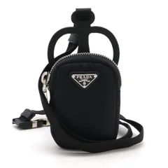 PRADA プラダ スマートフォンケース モバイルケース 携帯 ネックストラップ ナイロン NERO 黒 ブラック シルバー金具 1ZT016