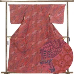 チュニック　辻ヶ花　正絹　着物リメイク　ハンドメイド 着物リメイク 正絹のフレアーチュニック 斜め縞に華紋 | iichi