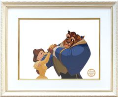 ディズニー セル画「美女と野獣」展示用フック付 額縁カラー選択可 発送目安10～15営業日
