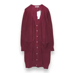 【未使用】IT'S DEMO イッツデモ　ロングカーディガン　Mサイズ　ボルドー/グリーン　トップス　レディース