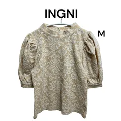 INGNI 【新品、未使用】 レディース ジャガード カットソー 半袖 パフスリーブ ハイネック  M