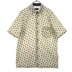 美品 INED イネド 日本製 総柄 半袖 シャツ F クリーム メンズ 古着のサムネイル