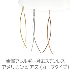 アメリカンピアス ピアス チェーン カーブタイプ オールステンレス 金属アレルギー対応 サージカル 医療用 フック キャッチなし 流線型 シンプル