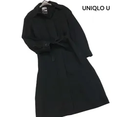 美品★ UNIQLO U ユニクロ ユー ルメール 通年 春秋に♪ ベルト付き ロング シャツ コート Sz.S　レディース 黒