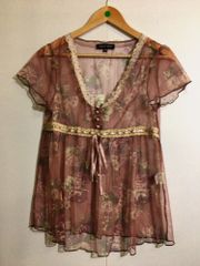 【12/6出品停止】【美品】sugar time レーストップス ピンク 3L