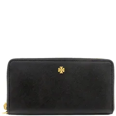トリーバーチ TORY BURCH 長財布 エマーソン ラウンドファスナー レザー ブラック ゴールド金具 黒 新品 未使用  136110【中古】