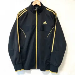 (^w^)b adidas アディダス ジップアップ トラック ジャケット CLIMALITE ジャージ ウィンドブレーカー トレーニング スポーツ 運動 長袖 トップス ランニング 運動 アクティブ ブラック×ゴールド メンズ 男性 サイズO