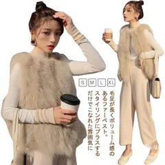 ファーベスト レディース フェイクファー ベスト ジレ ふわふわ ショート丈 ノーカラージャケット ファージャケット ノースリーブ レイヤード 重ね着 羽織り 大人可愛い 秋 冬 春 ボリューム ファ n2PC171
