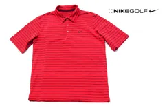 【中古】ナイキ　ゴルフ｜Nike｜ストライプ柄半袖ポロシャツ｜FIT DRY｜L
