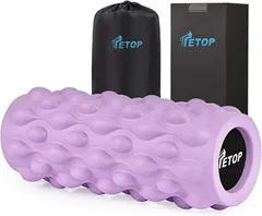 TETOP（テートップ） 500KG耐荷重 割れない フォームローラー 筋膜リリースローラー ストレッチローラー マッサージ ヨガポール エクササイズ トレーニング 軽い 32x12.5x12.5CM 500g( ライトパープル)