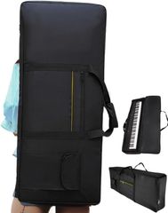 Sunny & Sunny Keyboard Case Back, 61-Key Cover, Waterproof, Shockproof, Thick, with Pocket Storage (Black, 102cm)