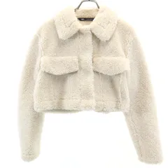 ZARA ザラ ショート丈 ボアジャケット S アイボリー レディース 古着