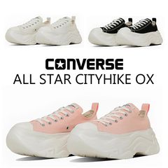 美品 CONVERSE トレックウエーブ BL OX 24.0cm ピンク 厚底 - メルカリ
