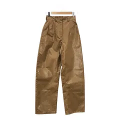 【新品】  Mame Kurogouchi / マメクロゴウチ | 2024SS | Coated Cotton Gabardine Wide Trousers ギャバジン パンツ | 1 | ベージュ | レディース