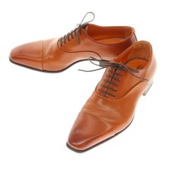 【中古】サントーニ Santoni カーフ ストレートチップ ドレスシューズ ブラウン【サイズ5】【メンズ】