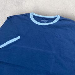 US古着 Champion チャンピオン ワンポイント ロゴマーク Tシャツ XL ネイビー