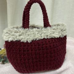 ファー付きトートバッグ