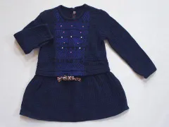 カティミニ catimini アウトレット 子供服 女の子 2歳 約 80cm 90cm ベビー服 長袖 ワンピース 紺 春 秋 ★3 ガールズ 女児 キッズ ベビー 【中古】 ユーズド リサイクル 古着 子ども服 こどものサムネイル