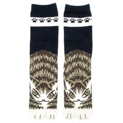 【新品】 足袋ソックス 猫のしっぽ・黒＃3 941828 わちふぃーるど 猫のダヤン レディース靴下 女性用足袋 足袋靴下 