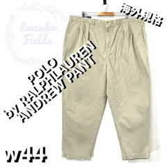 ポロバイラルフローレンツータックチノパンツアンドリュー極太POLORALPHLAURENw44ワイド大きいサイズパッチロゴP347ベージュUSAアメリカ古着