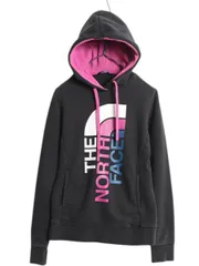 【お得なクーポン配布中!】 ノースフェイス プリント スウェット フード パーカー レディース S / The North Face プルオーバー トレーナー 裏起毛 ツートン ブラック