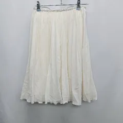 ◇ ⊂ KUMIKYOKU 組曲 膝丈 プリーツ スカート サイズS2 ホワイト系 レディース E  【1410290029299】