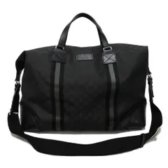 GUCCI グッチ ボストンバッグ ロゴ エンボス パッチ カーフ グレー 2WAY ショルダーバッグ トラベルバッグ GG ナイロン ブラック ハンドバッグ 449180 G1XXN 8615
