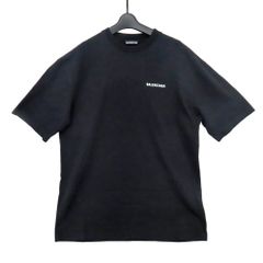 【名古屋】バレンシアガ バックロゴプリント Tシャツ 612966 ブラック XS コットン 半袖 クルーネック アパレル 男