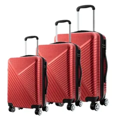 MIHARU#6022スーツケース キャリーバッグ キャリーケース 超軽量 大型 静音 ダブルキャスター 耐衝撃 360度回転 TSAローク搭載 選べるサイズ 頑丈 長持ち ファスナー式 旅行 ビジネス 出張(Sサイズ/機内持込（1～3泊41L）, 赤)