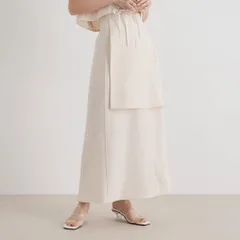 夢展望公式 [新品未使用] ハイウエストフレアラップスカート [アイボリー] 他カラー別ページ有 rectangle スカート マーメイド（ロング） 535433-01