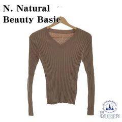 ☆美品☆ N. Natural Beauty Basic エヌナチュラルビューティーベーシック トップス 長袖 カシミア カジュアル きれいめ レディース ブラウン M 901-468 送料無料