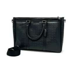 【中古】良品 COACH コーチ シグネチャー エンボス 2way レザー ハンド  ビジネス ショルダー バッグ eY0829N