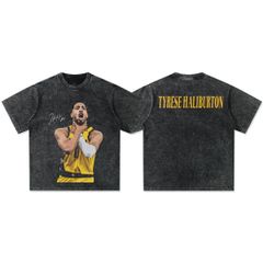 タイリース ハリバートン Tyrese Haliburton NBA 両面プリント ヴィンテージ加工 コットン 半袖 Tシャツ 男女兼用 S～3XL