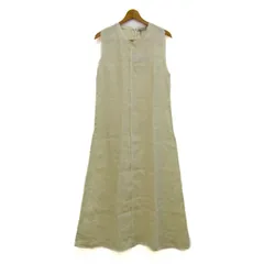 ザラ ロングワンピース トップス ノースリーブ リネン 未使用品 レディース Lサイズ ベージュ ZARA