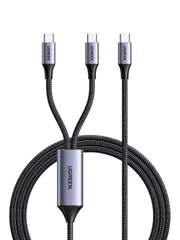 新品 UGREEN USB Type C ケーブル 【PD 100W 2-in-1 Type C 急速充電ケーブル】 USB C to USB C ケーブル E-makerチップ搭載 断線防止 iPhone 16シリーズ/iPhone 15シリーズ/Mac B