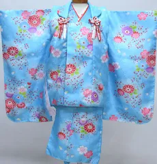 七五三 3歳 3才 三歳 三才 女児 女の子 被布 着物フルセット 百花繚乱 合繊 祝着 お仕立て無料 NO33235