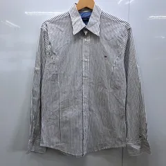 TOMMY HILFIGER トミーヒルフィガー ストライプ柄 長袖シャツ ボタンダウン ワンポイントロゴ 刺繍 Lサイズ ホワイト ブラック