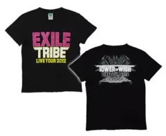 【中古】Tシャツ(男性アイドル) EXILE TRIBE ツアーTシャツ ブラック XSサイズ「EXILE TRIBE LIVE TOUR 2012 ～TOWER OF WISH～」