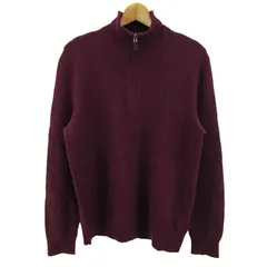 ポロ・ラルフローレン ニット 長袖 ハイネック ハーフジップ トップス メンズ SPサイズ ワインレッド POLO RALPH LAUREN 【中古】