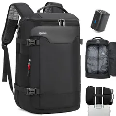 [COOLBELL]旅行用圧縮バックパックメンズ60L大容量防水ノートパソコン収納17インチ対応圧縮機能付きビジネスリュック通勤・出張・旅行用大容量リュックサック機内持ち込み可能携帯型電動…