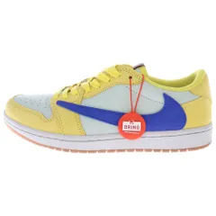 NIKE (ナイキ) ×Travis Scott WMNS Air Jordan 1 Retro Low OG Canary トラヴィス スコット ウィメンズ エアジョーダン1 カナリー ローカットスニーカー US9.5/26.5cm DZ4137-700