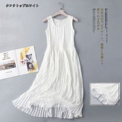 ペチコート ワンピース プリーツワンピース インナーワンピース ペチワンピース インナー キャミソールワンピ  タンクトップワンピース 夏 レディース 母の日 ギフト