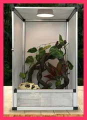 爬虫類ケージ 110×45×45㎝ アルミ複合板（白）　配線穴④ 爬虫類ケージ (45cm×30cm×36cm)