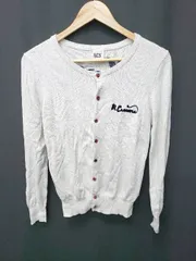 ◇ Θ RODEO CROWNS ロデオクラウンズ コットン100% 長袖 カーディガン サイズS ライトグレー系 レディース E  【1506250003703】