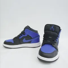 NIKE　ナイキ　AIR　JORDAN　1  MID スニーカー　ハイカット　554725-077　22.5cm　ブラック✕ブルー　黒✕青　ハイパーロイヤル　LF0002-0211-1