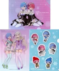 【中古】クリアファイル レム＆ラム＆エミリア A4クリアファイルセット(3枚1セット) 「Re：ゼロから始める異世界生活」 Loppi・HMV限定