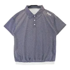 サイズ：0 PGG PEARLY GATES パーリーゲイツ  半袖ポロシャツ レジメンタルストライプ ブラック系 [240101259917]# ゴルフウェア レディース ストスト