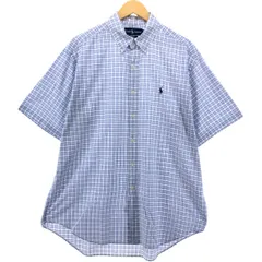 古着 ラルフローレン Ralph Lauren BLAKE 半袖 ボタンダウン チェックシャツ メンズL相当/eaa552708