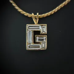 【良品】GIVENCHY ジバンシィ　Gロゴ ネックレス　ラインストーン　ゴールド　ヴィンテージ　1006002